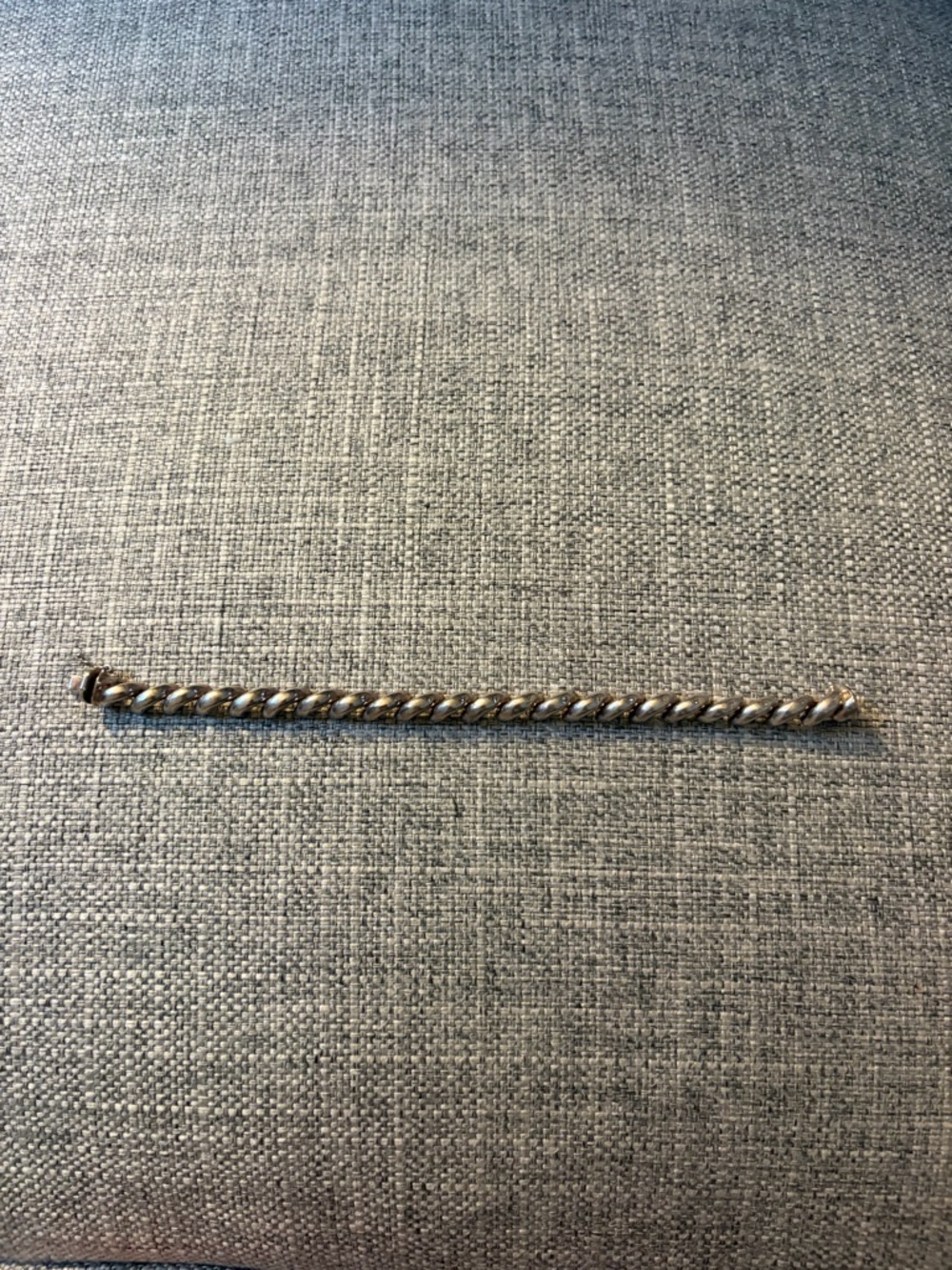 Sterling Silver Twist Rope Bracelet - Silver